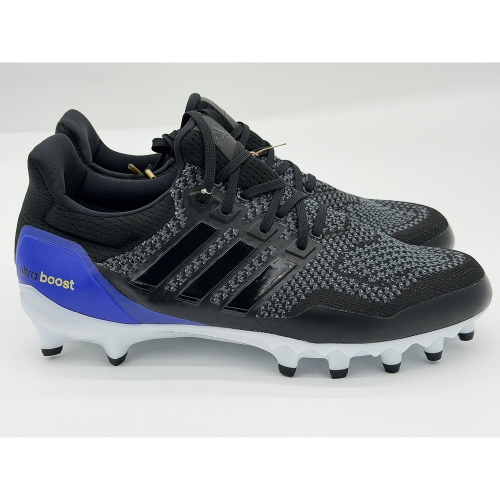 Men's Size 10.5 - adidas Ultraboost Boost Black Blue Football Cleats JP7410